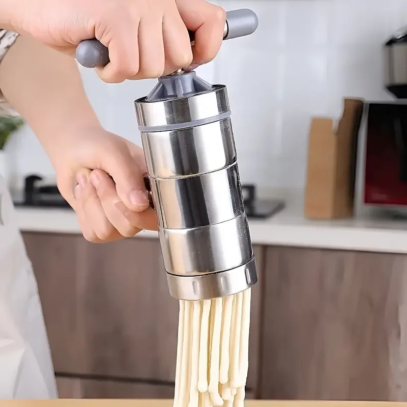Noodles Maker Machine Portable Manual Operated Stainless Steel Sturdy Homemade Pasta Maker For Fresh Fettuccine