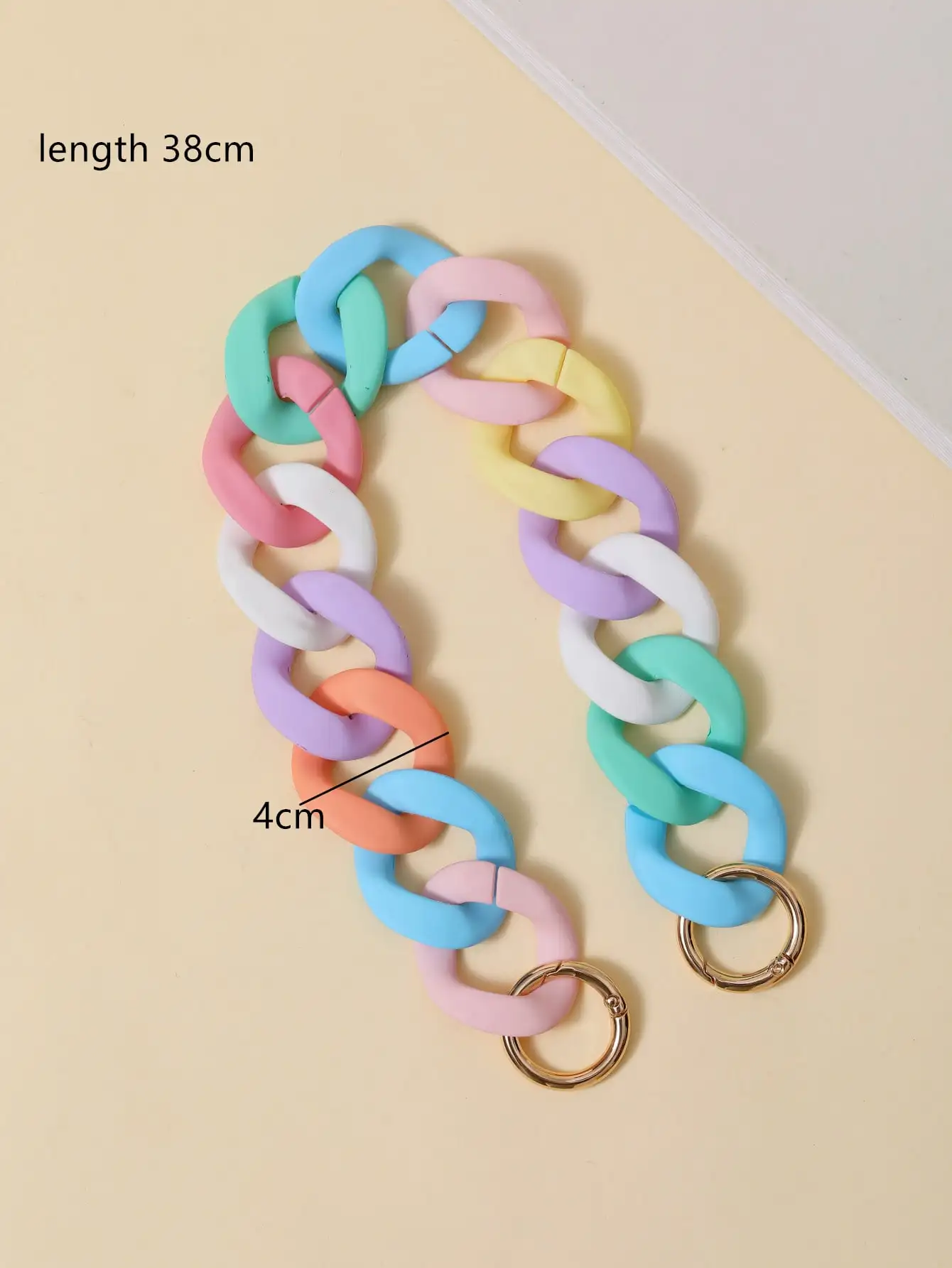 ZONESIN 38cm Acrylic Chain Strap DIY Purse Handles Replacement For Bag Strap Key Chain Phone Strap