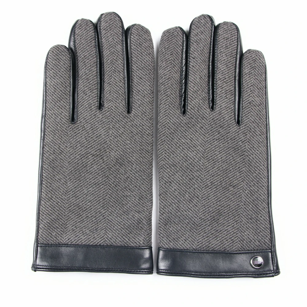 Модные теплые полосатые шерстяные мужские трикотажные перчатки с сенсорным экраном