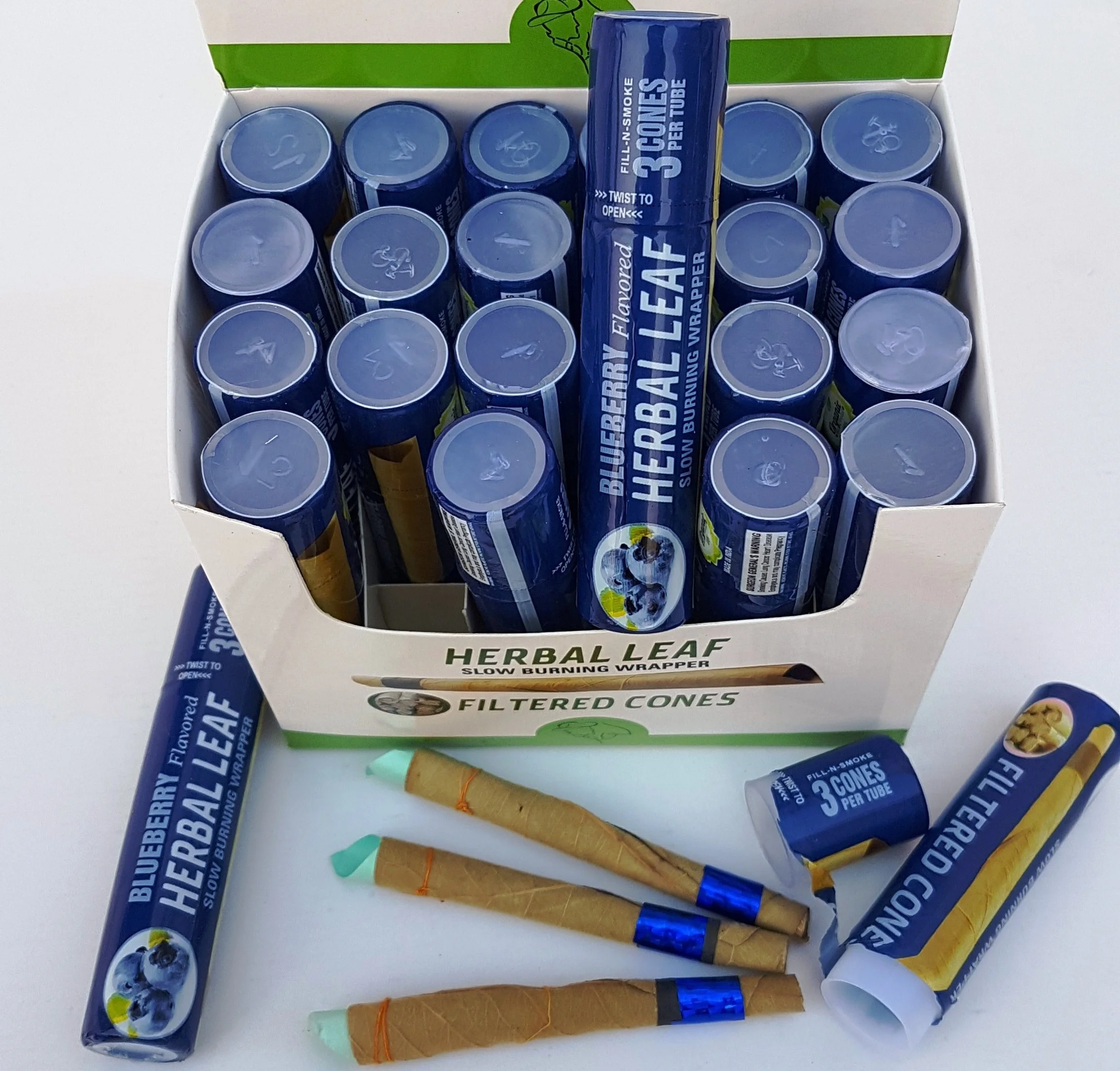 Предварительно обработанные конусы Blunt Business-Terpene ароматизированные предварительно листья OEM 110 мм натуральные в рулонах россыпью c