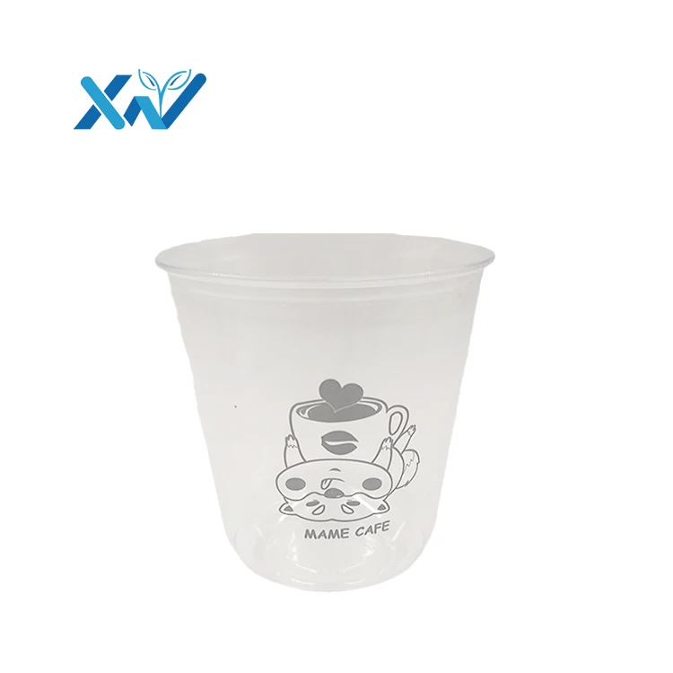 Custom size print logo plastic recyclable disposable cold drink cup with pp lid from china manufacturer