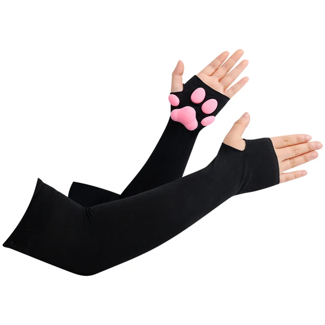D Cat Pad Kitten Paw Sleeves Sun Protection Cute Cat Paw Sexy Lolita Cosplay Arm Sleeves Cat Meat Cushion Sun Sleeves