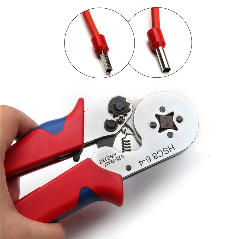Terminal Crimping Tools Mini Electrical Pliers HSC8 6-4A/6-4 0.25-10mm 23-7AWG 6-6 0.25-6mm High Precision Clamp Sets