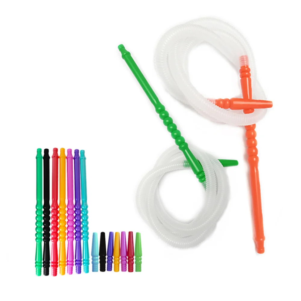 Высококачественный ПЭ материал стеклянная ручка пластиковая курительная трубка кальян одноразовый шланг для кальяна