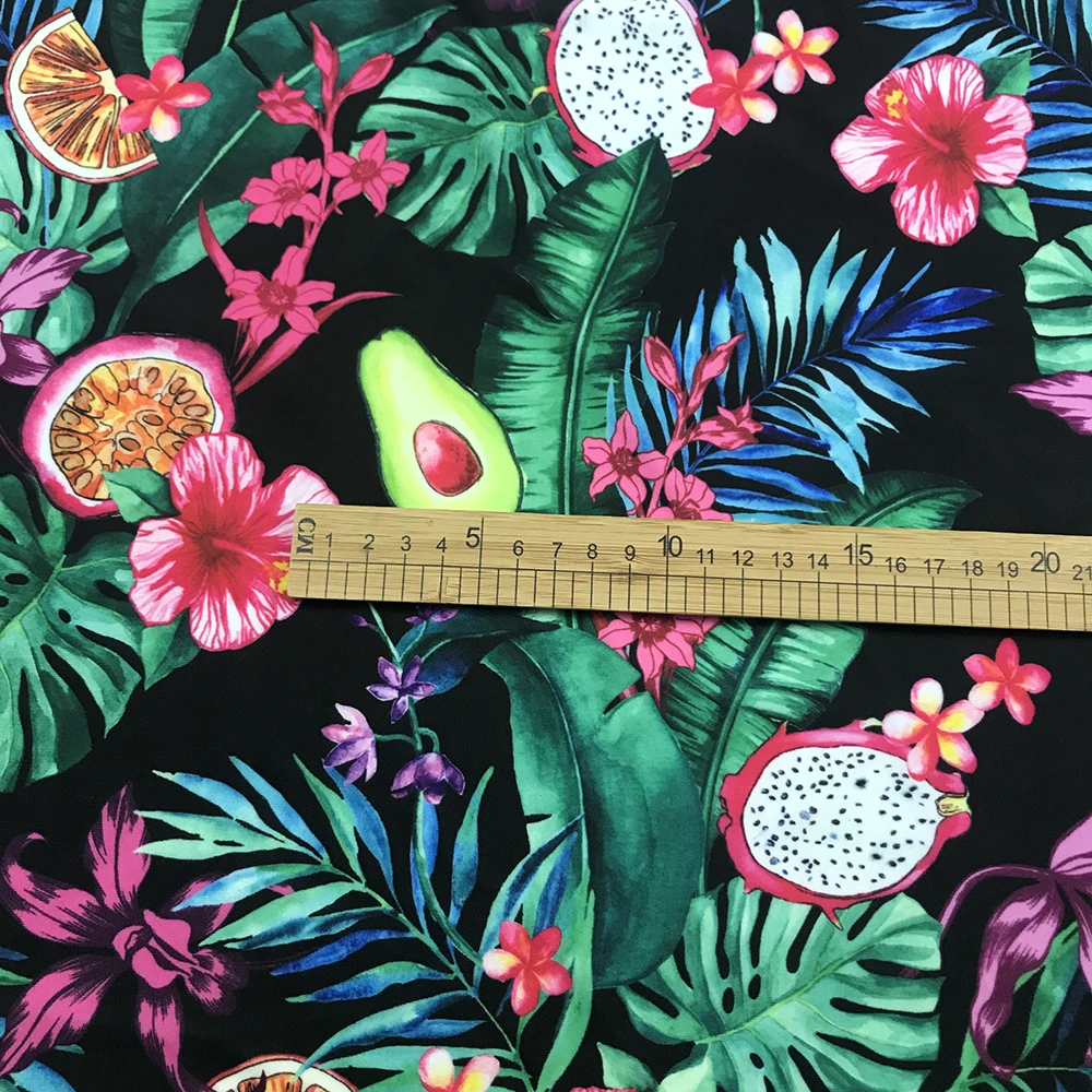 The manufacturer wholesale tropical pattern swimming lycra jersey fabric polyester for garments