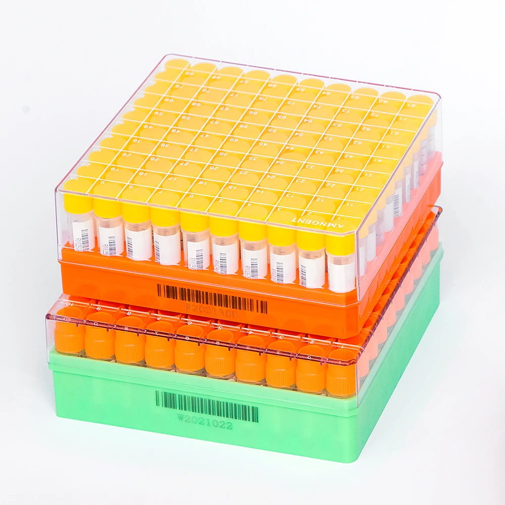 AMNGENT 2D polycarbonate medical cryogenic vials storage cold boxes-pc