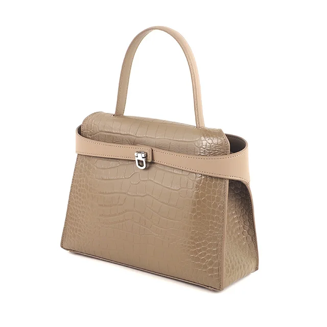 Business Women Bag Croco Pattern Tote Bag Lock Latest Shoulder Hand Bag Luxury Embossed Handbag