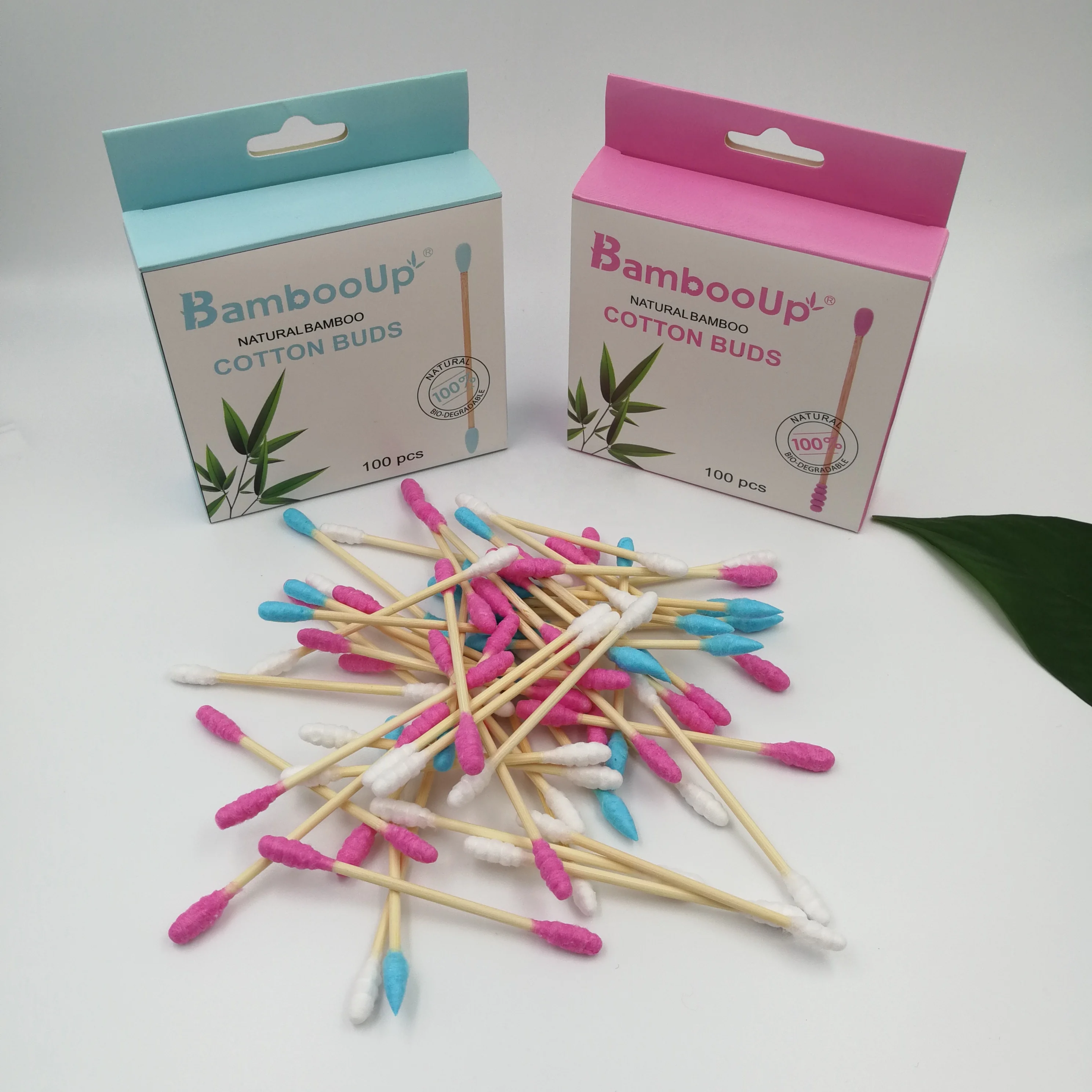 Eco-friendly  bamboo stick cotton swab ear cleaning cotton buds