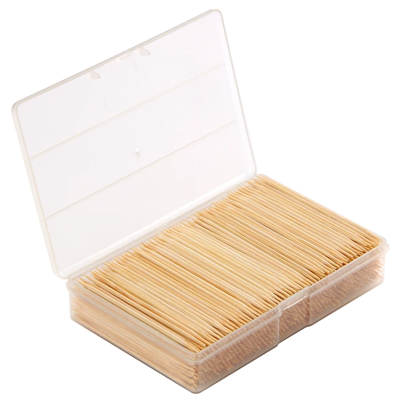
65mm * 2.0mm Double Side Portable Bamboo Box packing storage box Toothpick Food sticks 