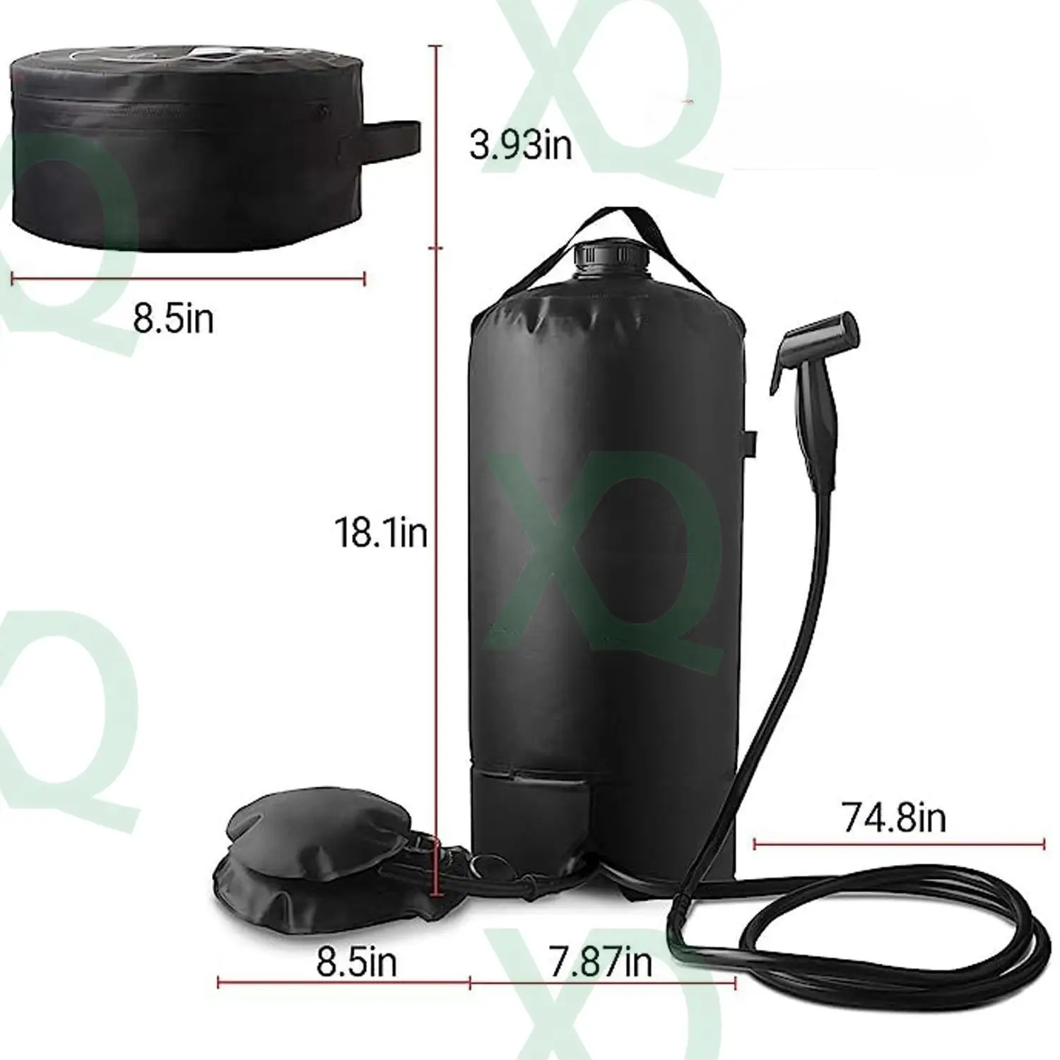 Xieqiaobrand Factory Custom Logo Eco-friendly PVC 15L Solar Heating Portable 4 Gallon Storage Camping Foot Pump Shower Water Bag