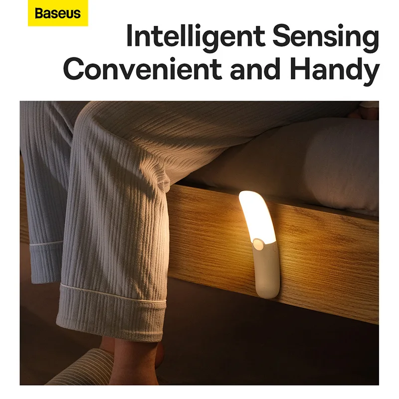 Baseu.s Intelligent Human Body Sensor Night Lamp Chargeable Emergency Lighting LED Wall Light