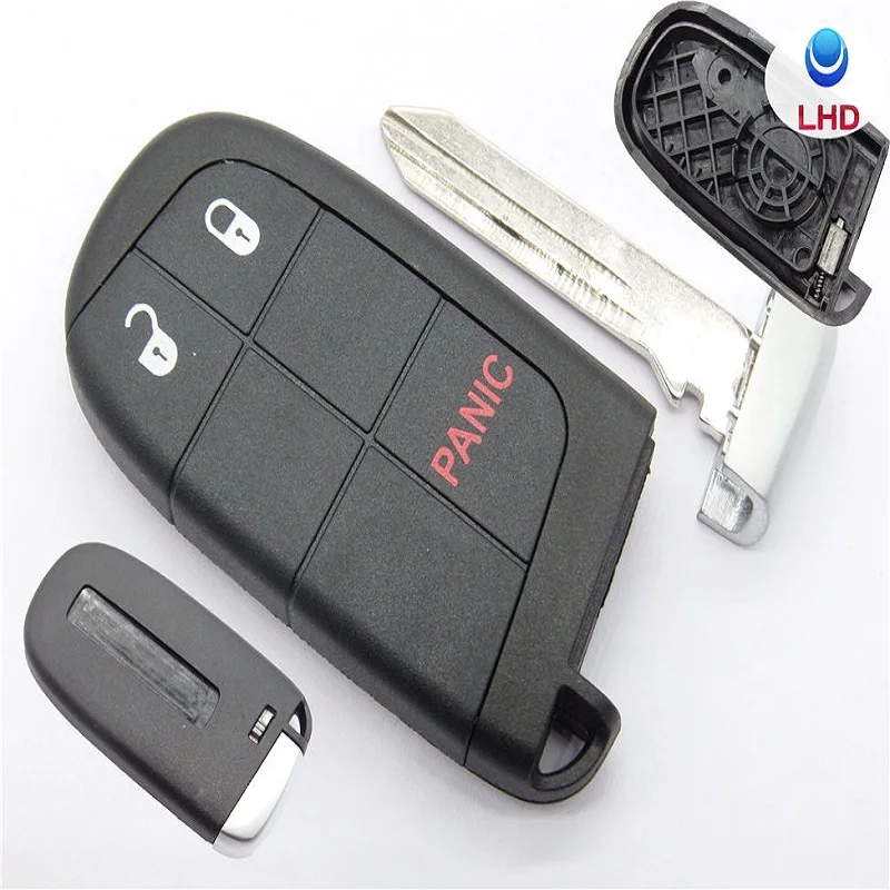 Car Key Shell 2/3/4/5 Button Emergency Insert Blade Smart Remote Key Fob Case For Chrysler Jeep Compass Renegade Cherokee