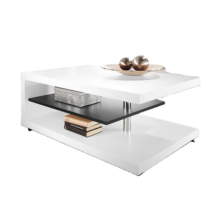 Living Room Unique Geometric Design PB Melamine class coffee table with storage