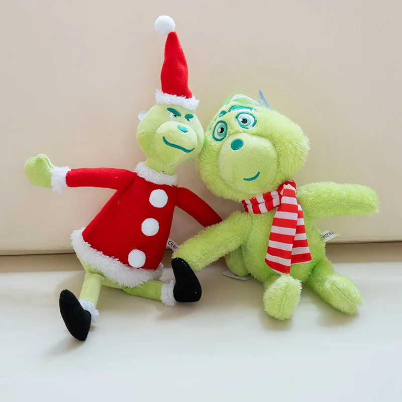 Grinc Elf Plush Figure Toy for Kids Christmas Decorations Gift Stuffed Animal Plushies Custom Green Monster Doll