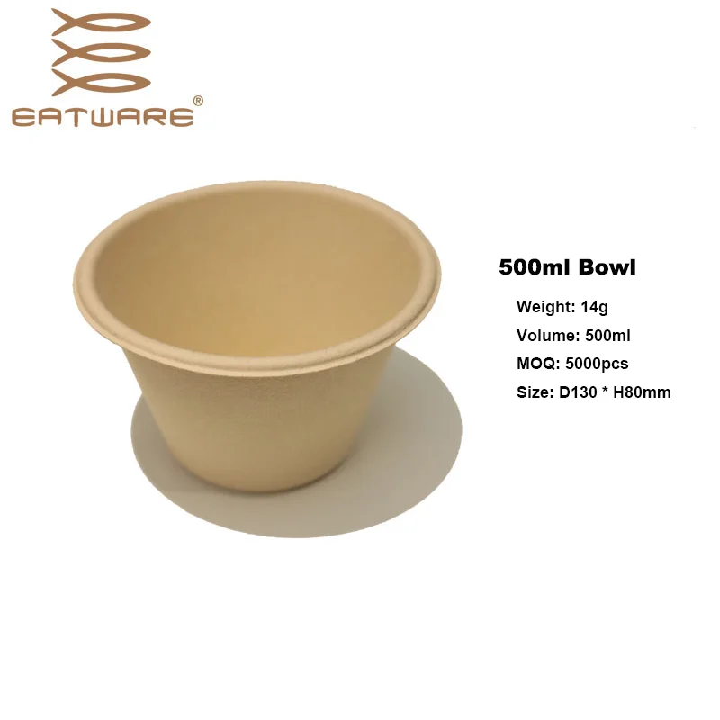 Good Quality Ecofriendly Compostable Disposable Dishes Disposable Bamboo Fiber Bowls For Food