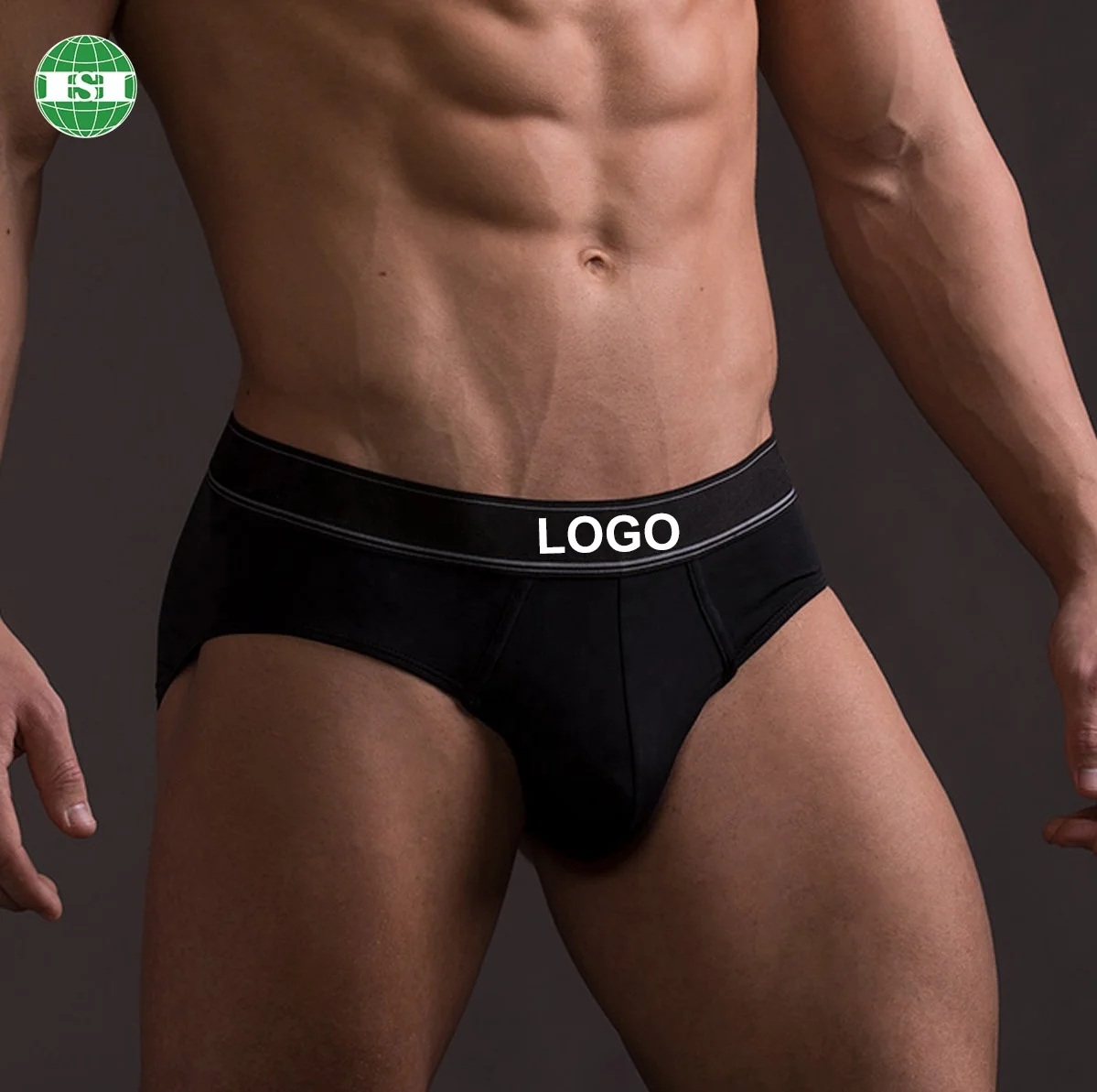 Customized logo waistband luxury mens briefs bamboo underwear for male