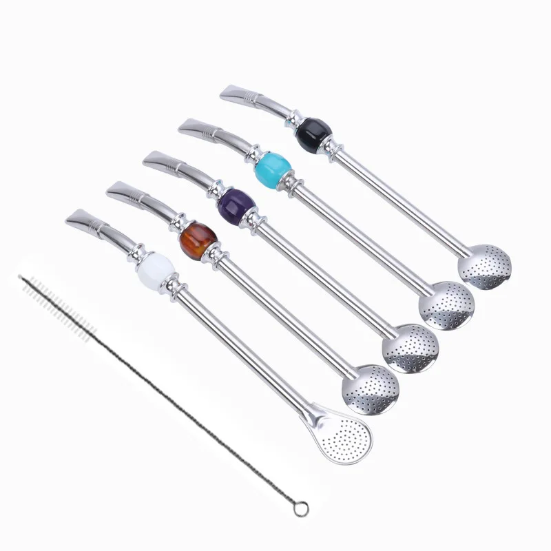 Stainless Steel Yerba Mate Removable Gourd Drinking Filter Tea Straw Food Safety Stirring Rod