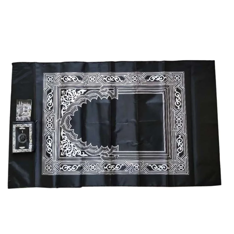 Foldable Travel Prayer Mat With Compass Qibla Finder With Booklet Portable Pocket Prayer Mat For Muslim