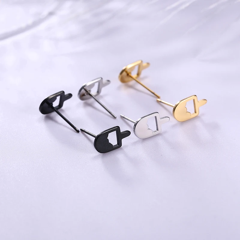 Cup Earrings Food Coffee Cup Ice Cream Stud Earrings 2021 Wholesale 316 Stainless Steel Earrings Mixed