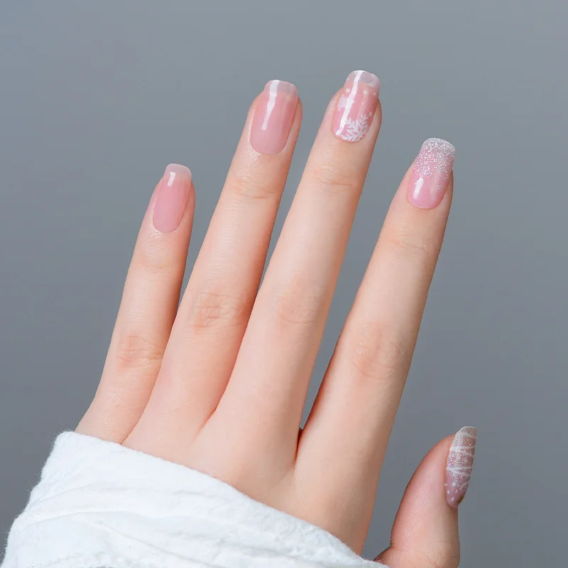 New Factory Price Christmas Gel Nail Stickers Semi Cured Gel Polish Nail Manicure UV LED Lights Nail Wraps