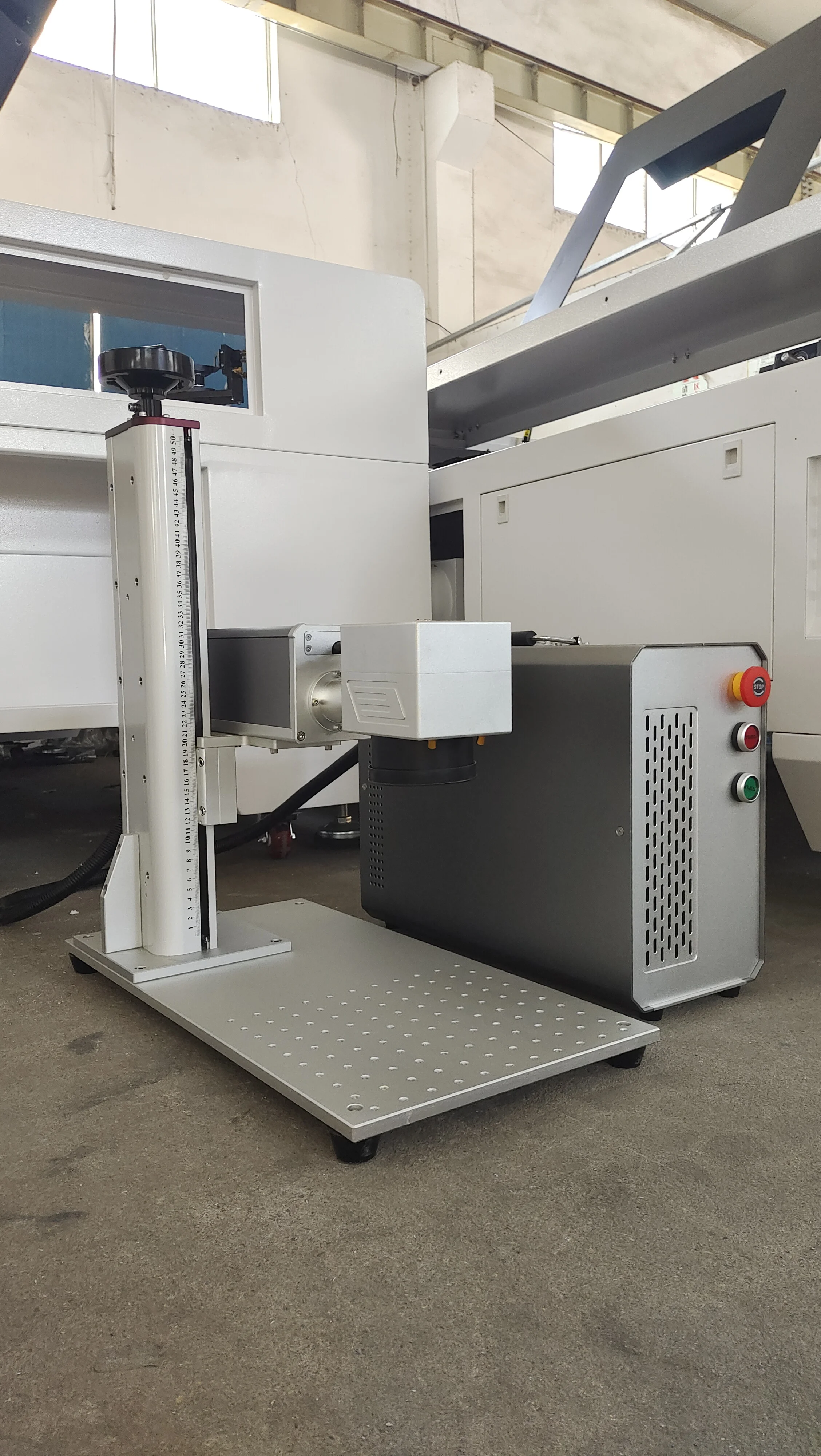 60W JPT mopa fiber laser for metal with 300*300mm Size Lens SG7110 Scan Head EZCAD Control Double Red Dots Rotatory