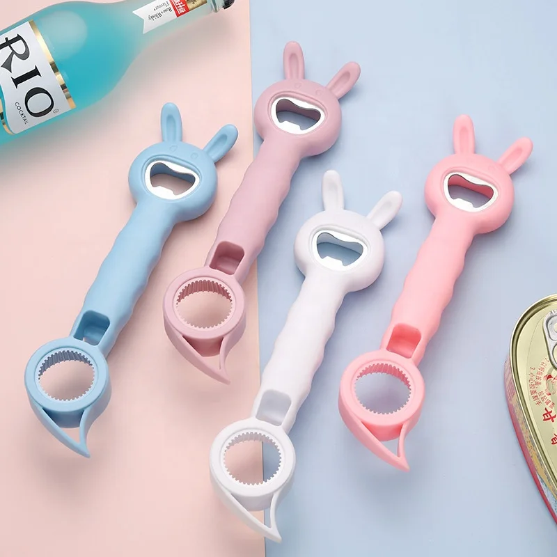 Popular 4 in 1 Creative Multifunction Cute Beverage Can Opener Kitchen Opener Tool