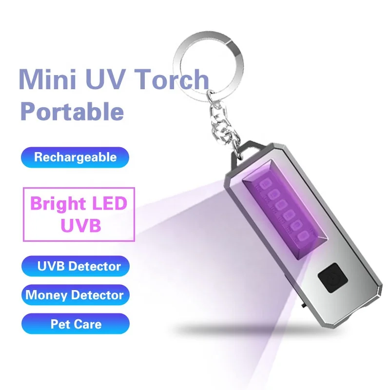 Mini UV Flashlight 365nm Ultraviolet LED Blacklight Portable Pet Urine Stain Banknote Money Detector