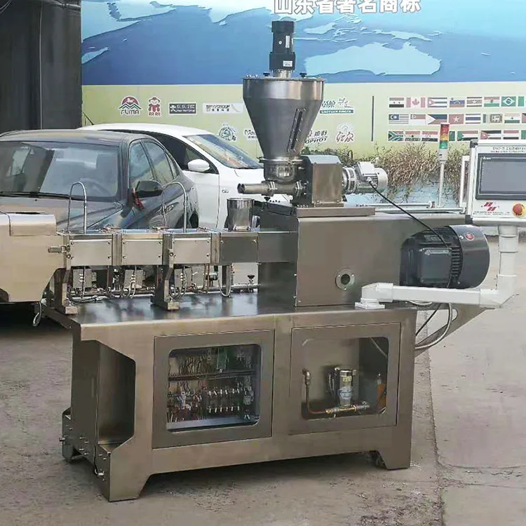 High Quality Cheese Ball Snacks Food Making Machine Suppliers Corn Double Screw Extruder for Cheese Ball