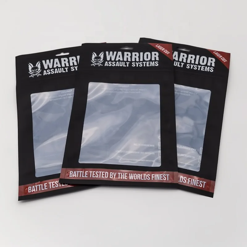 black clear window smell proof plastic bottom gusset packaging pouch for garment men socks package