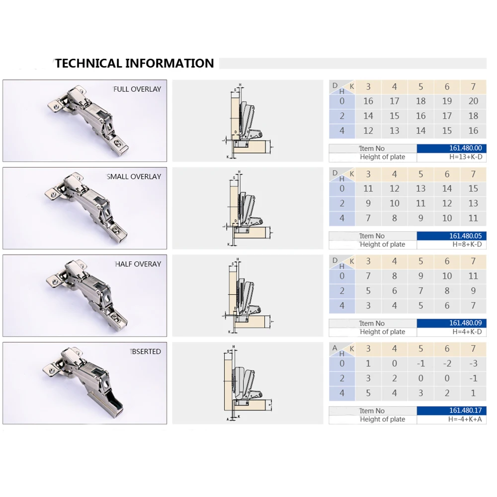 Cabinet hinge 165 Noiseless damper hydraulic soft close hinges