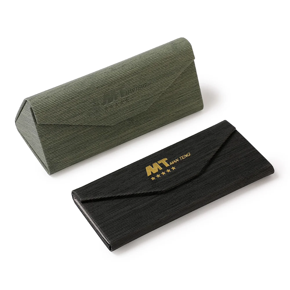 Luxury folding case Custom logo colorful  pu leather folding triangle sunglasses case glasses case