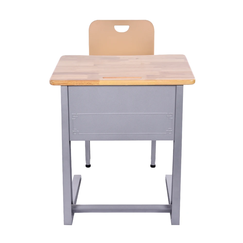 School Furniture Wood Aluminium Frame Single Seater Desk And Chair Set & School Chairs With Desk