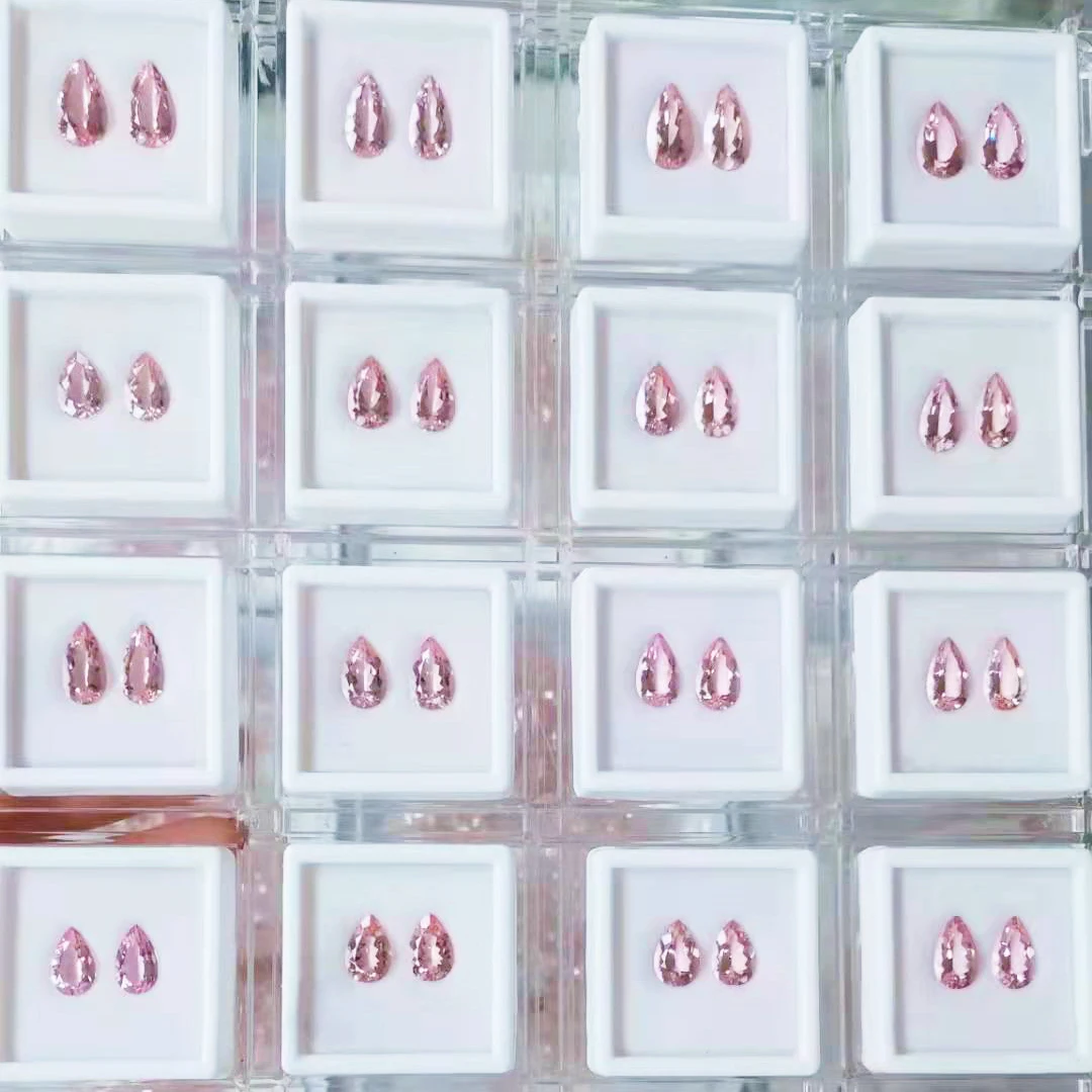 Pear Shape 5x3mm~18x13mm Good Quality Medium Pink Color precious faceted stone supplier making jewelry Natural Pink Morganite