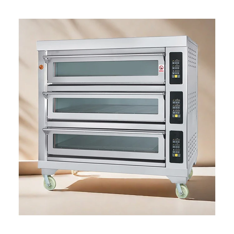 Automatic 3 Deck Baking Oven Bread Oven Bakery Making Machine Commercial Pizza Oven