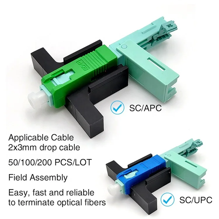 Fiber Optical SC Fast Connector Quick Connector Adapter Cold Connector Field Assembly SC/APC