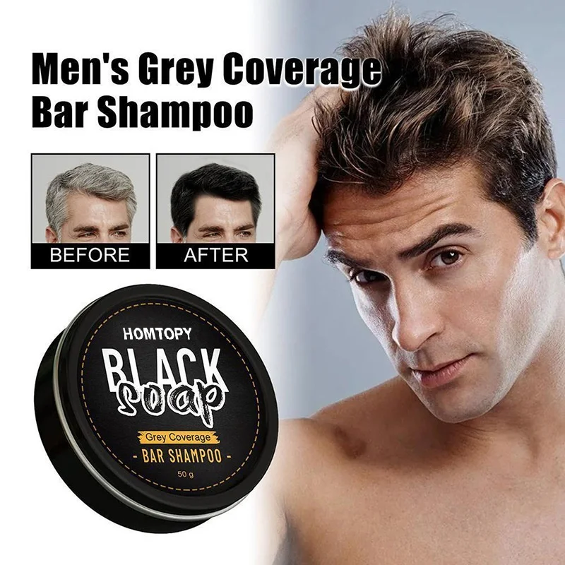 Herbal Essential Oil Soap for Gray & Black Hair Care Smooth Daily Use Shampoo Soap Black Soap for Home Use