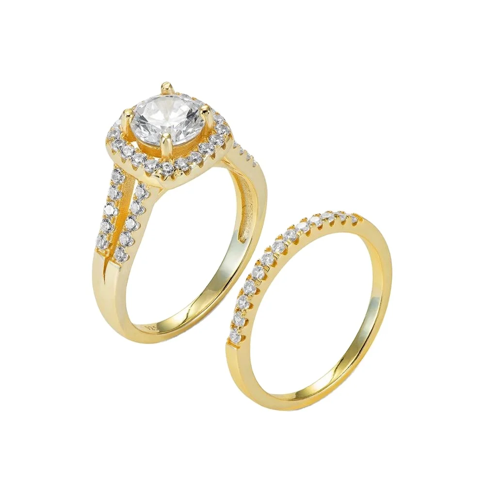 Elegant 925 Silver engagement jewelry Zircon Stone wedding couple Ring