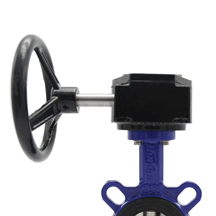  Bundor DN50-1200 150LB worm gear operated wafer type soft seal butterfly valve price