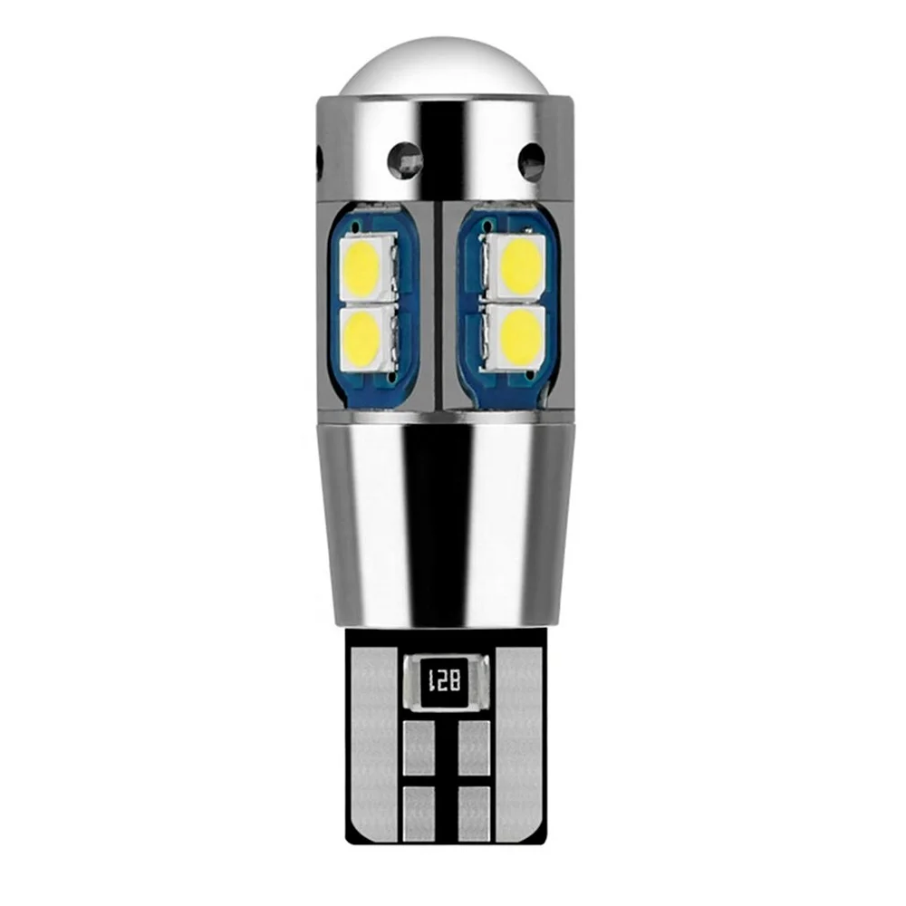 Super Bright 194 168 White Wedge Bulbs Canbus T10 W5W 3030 10SMD Led Bulbs for Interior Map License Plate Light Bulb