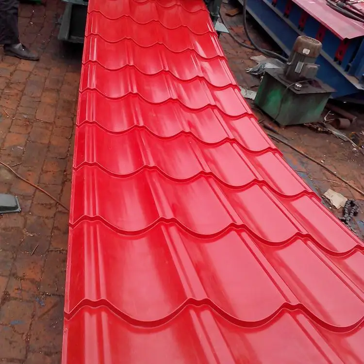 Modern Red Color Stone Coated Steel Sheet Building Material Coated Metal Roof Tile