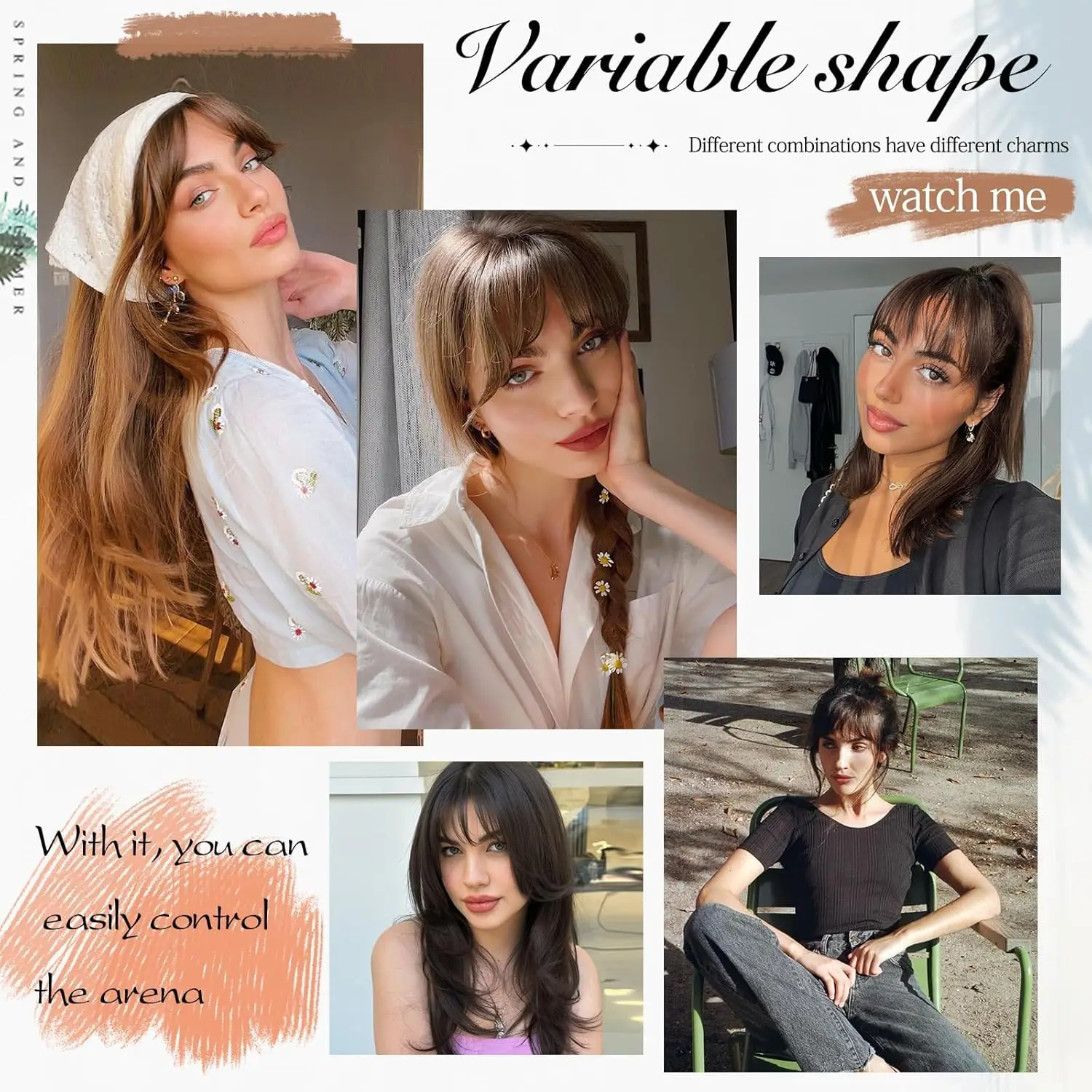 Human Hair 3D Bangs Hairpiece Clip In Hair Extensions Fringe French Curls  Natural Straight Human Hair Toppers
