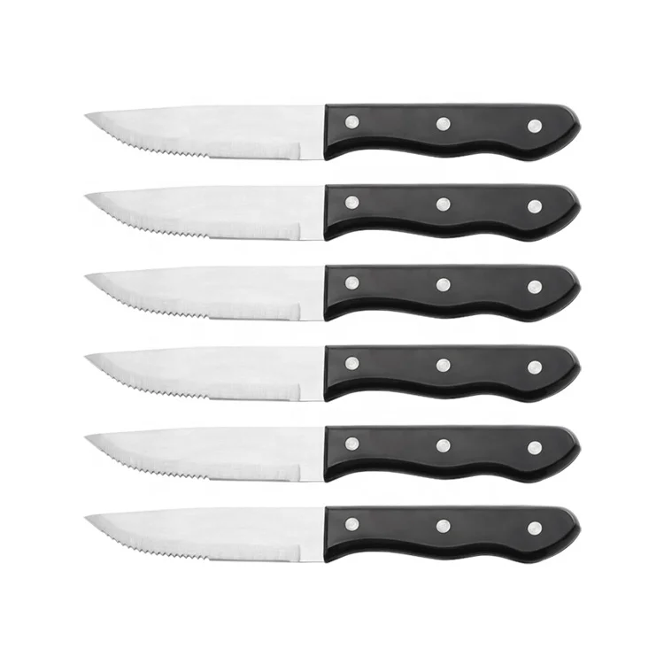 Hot Selling Promotion Big Steak Knives Set of 6 ABS Handle Steak restaurant knife