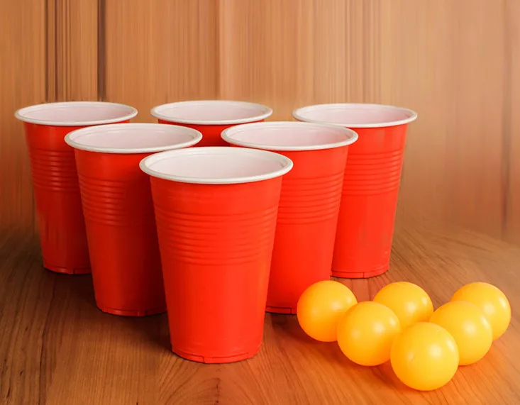 Wholesale Customized Branded Logo Reusable 16 Oz Plastic Disposable Pp Cups Custom Beerpong Set Beer Pong Party Cups Red Cup