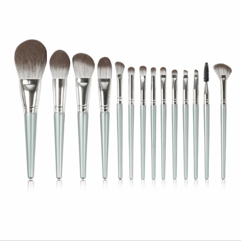 Оптовая продажа, низкий минимальный заказ, дешевый бесплатный образец, частная марка, набор кистей для макияжа 14 шт.