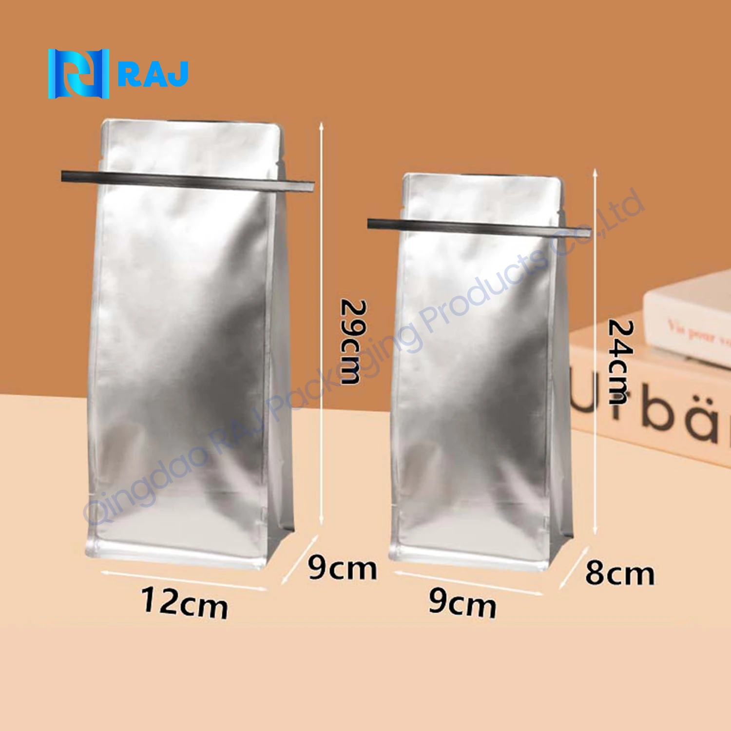 Heat Seal Flat Bottom Bag 12Oz Block Bottom Custom Coffee Bags Standing Pouch Biodegradable Coffee Bags