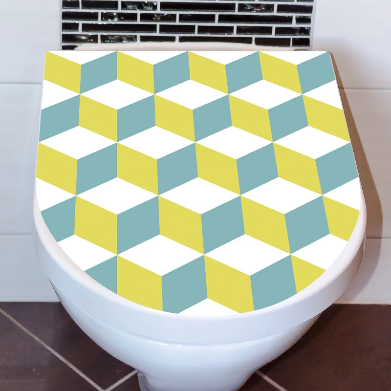 wholesale 3d waterproof removable vinyl sticker customized design home decorative toilet seat sticker for bathroom