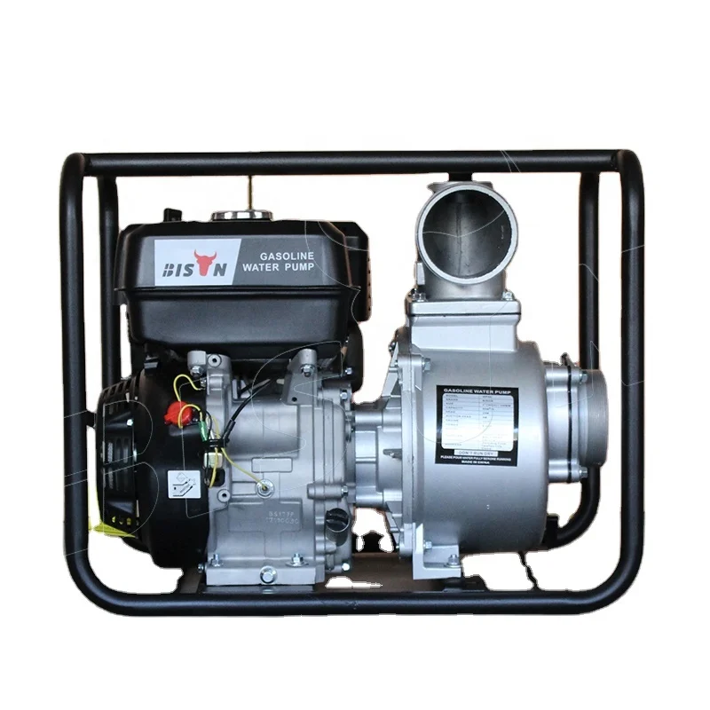 BISON FACTORY China gasoline power 30m head lift 4 Inches 100mm water pumps irrigation pump for sale