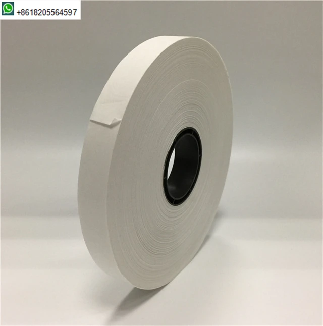 Heat adhesive banding money bundles tape white paper banding tape 20mm money banding tape for bank banknote banding machine
