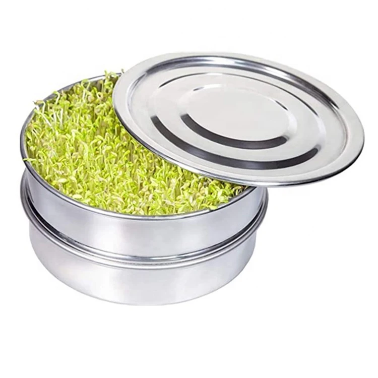 8.3 Inch Kitchen Seed Sprouter Mesh Germination Stainless steel stackable sprout tray