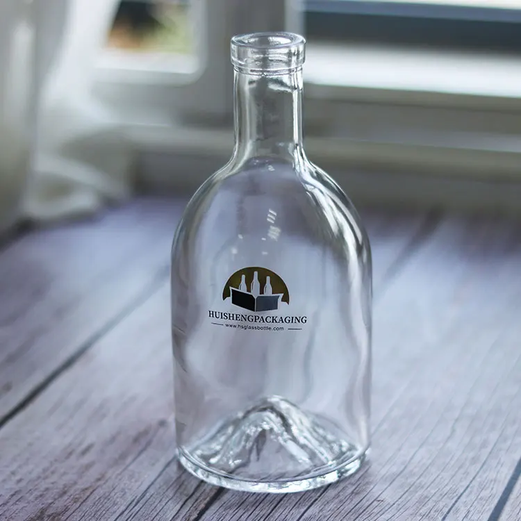 Pretty Round 330ml Blue Rum Liquor Wines Whiskey Glass Bottle for Water